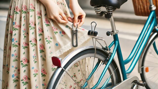 ロングスカートで自転車に乗るためのグッズとは？